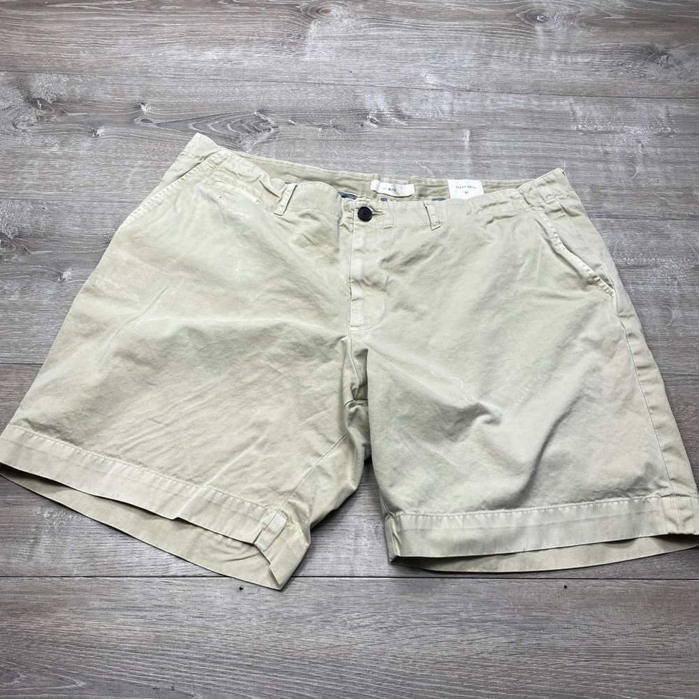 Billy Reid Wynn Shorts Mens 40 Tan Khaki Chino Cotton Twill Casual Summer